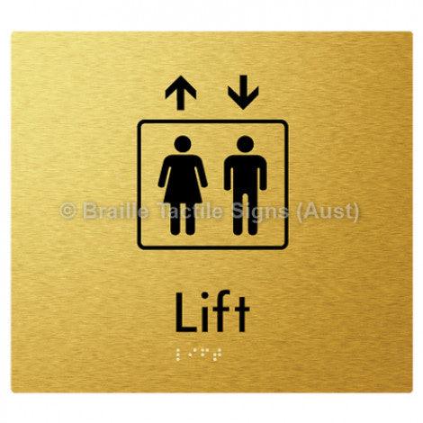 Braille Sign Lift - Braille Tactile Signs (Aust) - BTS228-aliG - Fully Custom Signs - Fast Shipping - High Quality - Australian Made &amp; Owned