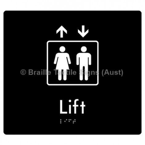 Braille Sign Lift - Braille Tactile Signs (Aust) - BTS228-blk - Fully Custom Signs - Fast Shipping - High Quality - Australian Made &amp; Owned