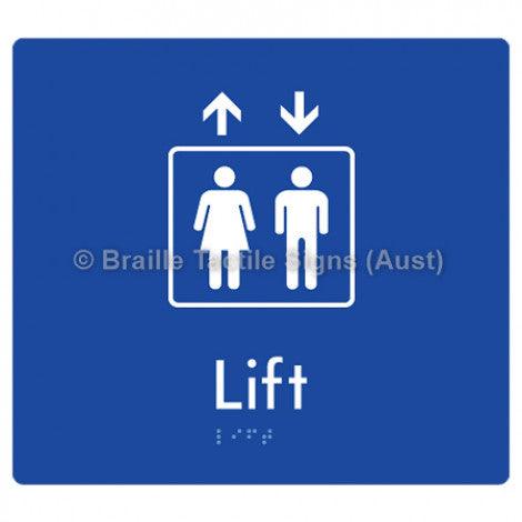 Braille Sign Lift - Braille Tactile Signs (Aust) - BTS228-blu - Fully Custom Signs - Fast Shipping - High Quality - Australian Made &amp; Owned