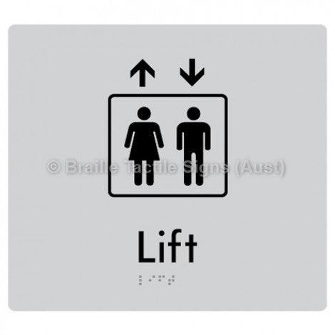 Braille Sign Lift - Braille Tactile Signs (Aust) - BTS228-slv - Fully Custom Signs - Fast Shipping - High Quality - Australian Made &amp; Owned
