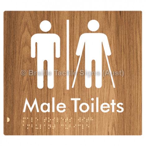 Braille Sign Male Toilets with Ambulant Cubicle w/ Air Lock - Braille Tactile Signs (Aust) - BTS236-AL-wdg - Fully Custom Signs - Fast Shipping - High Quality - Australian Made &amp; Owned