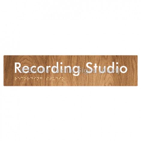 Braille Sign Recording Studio - Braille Tactile Signs (Aust) - BTS241-wdg - Fully Custom Signs - Fast Shipping - High Quality - Australian Made &amp; Owned
