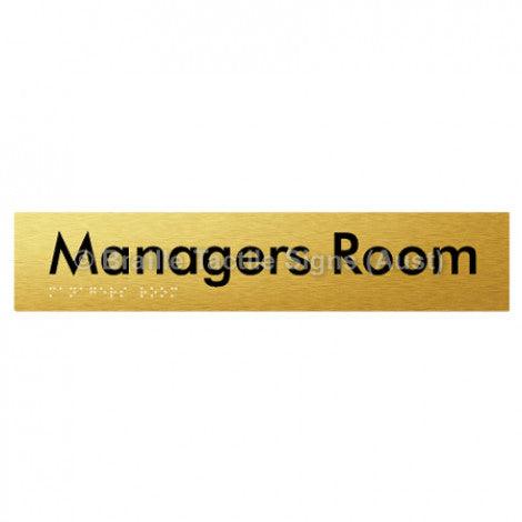 Braille Sign Managers Room - Braille Tactile Signs (Aust) - BTS244-aliG - Fully Custom Signs - Fast Shipping - High Quality - Australian Made &amp; Owned