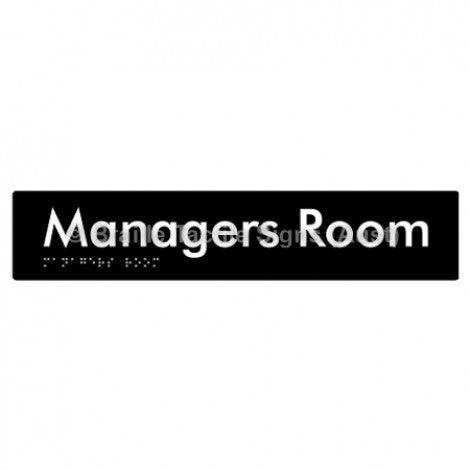 Braille Sign Managers Room - Braille Tactile Signs (Aust) - BTS244-blk - Fully Custom Signs - Fast Shipping - High Quality - Australian Made &amp; Owned