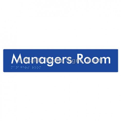 Braille Sign Managers Room - Braille Tactile Signs (Aust) - BTS244-blu - Fully Custom Signs - Fast Shipping - High Quality - Australian Made &amp; Owned