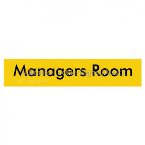 Braille Sign Managers Room - Braille Tactile Signs (Aust) - BTS244-yel - Fully Custom Signs - Fast Shipping - High Quality - Australian Made &amp; Owned