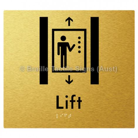 Braille Sign Lift - Braille Tactile Signs (Aust) - BTS247-aliG - Fully Custom Signs - Fast Shipping - High Quality - Australian Made &amp; Owned