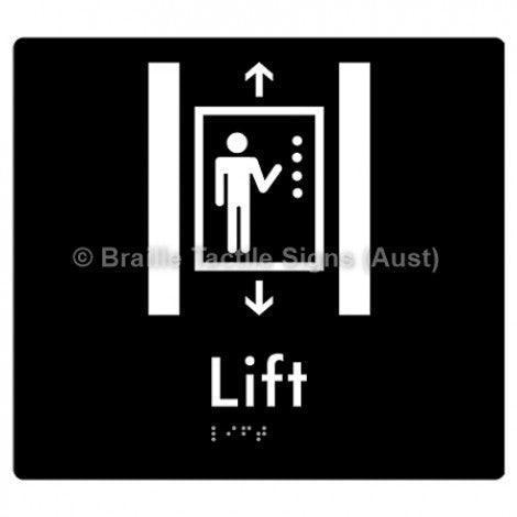 Braille Sign Lift - Braille Tactile Signs (Aust) - BTS247-blk - Fully Custom Signs - Fast Shipping - High Quality - Australian Made &amp; Owned