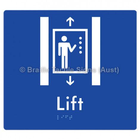 Braille Sign Lift - Braille Tactile Signs (Aust) - BTS247-blu - Fully Custom Signs - Fast Shipping - High Quality - Australian Made &amp; Owned