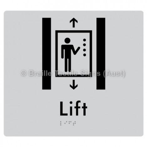 Braille Sign Lift - Braille Tactile Signs (Aust) - BTS247-slv - Fully Custom Signs - Fast Shipping - High Quality - Australian Made &amp; Owned