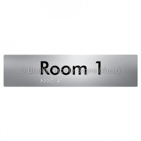 Braille Sign Room 1 - Braille Tactile Signs (Aust) - BTS248-01-blu - Fully Custom Signs - Fast Shipping - High Quality - Australian Made &amp; Owned