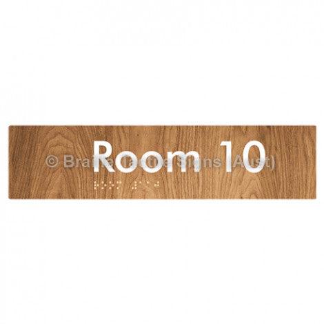 Braille Sign Room 10 - Braille Tactile Signs (Aust) - BTS248-10-wdg - Fully Custom Signs - Fast Shipping - High Quality - Australian Made &amp; Owned