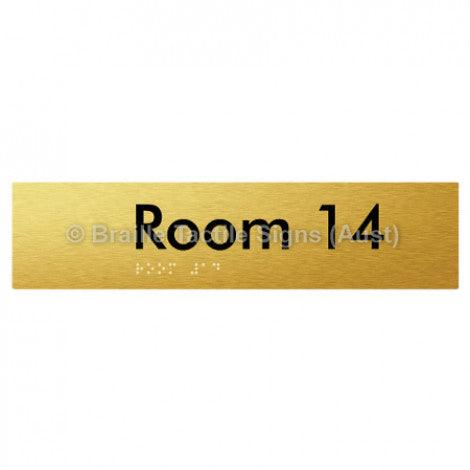 Braille Sign Room 14 - Braille Tactile Signs (Aust) - BTS248-14-aliG - Fully Custom Signs - Fast Shipping - High Quality - Australian Made &amp; Owned