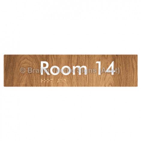 Braille Sign Room 14 - Braille Tactile Signs (Aust) - BTS248-14-wdg - Fully Custom Signs - Fast Shipping - High Quality - Australian Made &amp; Owned