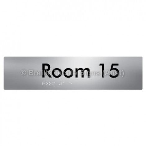 Braille Sign Room 15 - Braille Tactile Signs (Aust) - BTS248-15-aliS - Fully Custom Signs - Fast Shipping - High Quality - Australian Made &amp; Owned