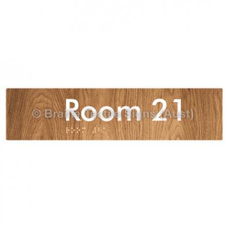 Braille Sign Room 21 - Braille Tactile Signs (Aust) - BTS248-21-wdg - Fully Custom Signs - Fast Shipping - High Quality - Australian Made &amp; Owned