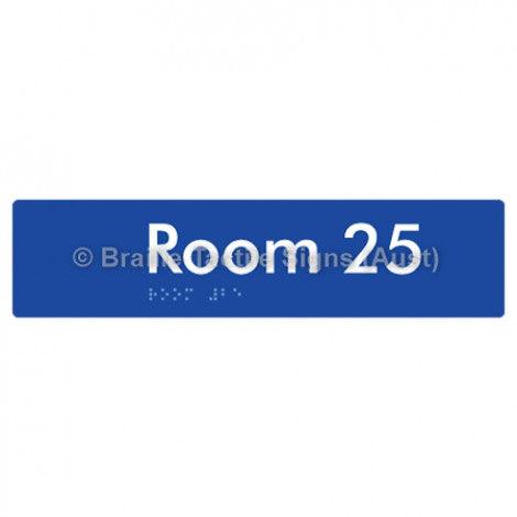 Braille Sign Room 25 - Braille Tactile Signs (Aust) - BTS248-25-blu - Fully Custom Signs - Fast Shipping - High Quality - Australian Made &amp; Owned