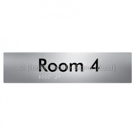 Braille Sign Room 4 - Braille Tactile Signs (Aust) - BTS248-04-aliS - Fully Custom Signs - Fast Shipping - High Quality - Australian Made &amp; Owned