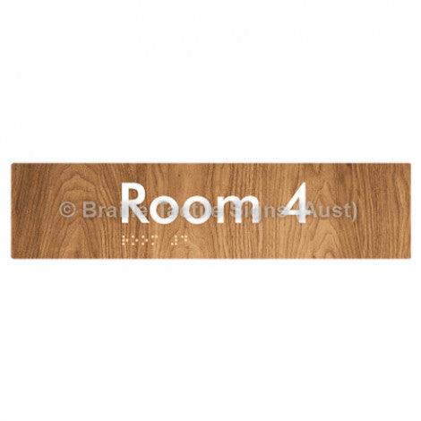 Braille Sign Room 4 - Braille Tactile Signs (Aust) - BTS248-04-wdg - Fully Custom Signs - Fast Shipping - High Quality - Australian Made &amp; Owned