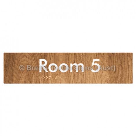 Braille Sign Room 5 - Braille Tactile Signs (Aust) - BTS248-05-wdg - Fully Custom Signs - Fast Shipping - High Quality - Australian Made &amp; Owned