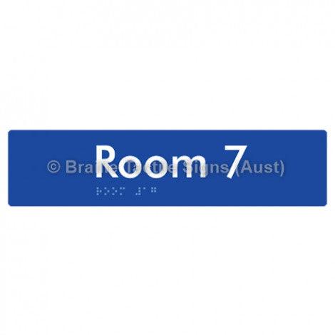 Braille Sign Room 7 - Braille Tactile Signs (Aust) - BTS248-07-blu - Fully Custom Signs - Fast Shipping - High Quality - Australian Made &amp; Owned