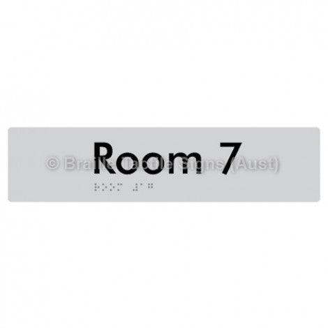 Braille Sign Room 7 - Braille Tactile Signs (Aust) - BTS248-07-slv - Fully Custom Signs - Fast Shipping - High Quality - Australian Made &amp; Owned