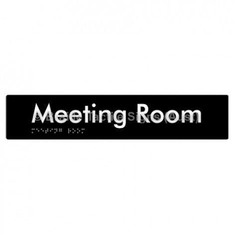 Braille Sign Meeting Room - Braille Tactile Signs (Aust) - BTS249-blk - Fully Custom Signs - Fast Shipping - High Quality - Australian Made &amp; Owned