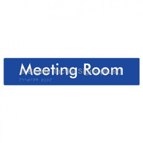 Braille Sign Meeting Room - Braille Tactile Signs (Aust) - BTS249-blu - Fully Custom Signs - Fast Shipping - High Quality - Australian Made &amp; Owned