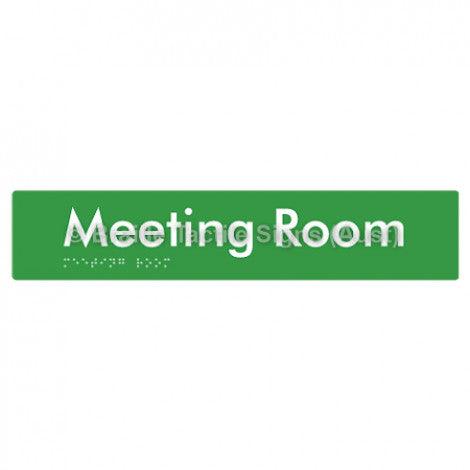 Braille Sign Meeting Room - Braille Tactile Signs (Aust) - BTS249-grn - Fully Custom Signs - Fast Shipping - High Quality - Australian Made &amp; Owned