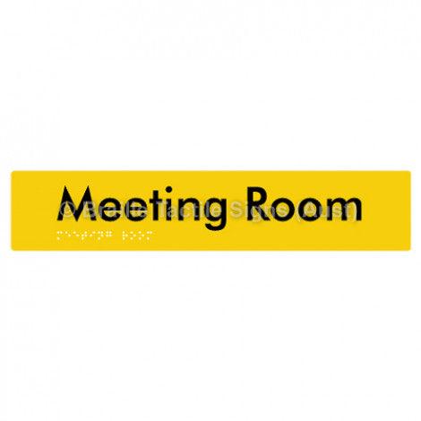 Braille Sign Meeting Room - Braille Tactile Signs (Aust) - BTS249-yel - Fully Custom Signs - Fast Shipping - High Quality - Australian Made &amp; Owned