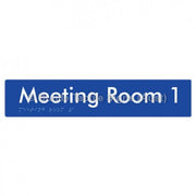Braille Sign Meeting Room 1 - Braille Tactile Signs (Aust) - BTS249-01-blu - Fully Custom Signs - Fast Shipping - High Quality - Australian Made &amp; Owned