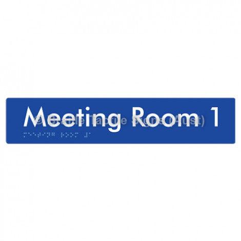 Braille Sign Meeting Room 1 - Braille Tactile Signs (Aust) - BTS249-01-blu - Fully Custom Signs - Fast Shipping - High Quality - Australian Made &amp; Owned