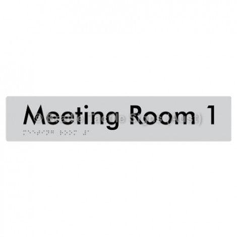 Braille Sign Meeting Room 1 - Braille Tactile Signs (Aust) - BTS249-01-slv - Fully Custom Signs - Fast Shipping - High Quality - Australian Made &amp; Owned
