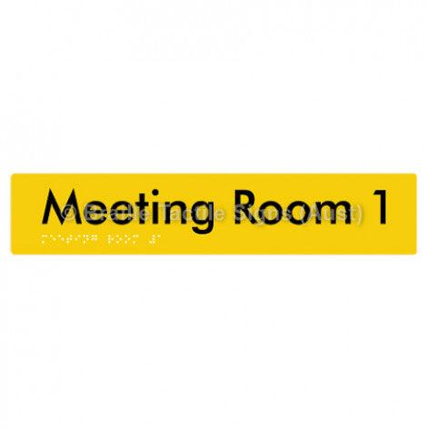 Braille Sign Meeting Room 1 - Braille Tactile Signs (Aust) - BTS249-01-yel - Fully Custom Signs - Fast Shipping - High Quality - Australian Made &amp; Owned
