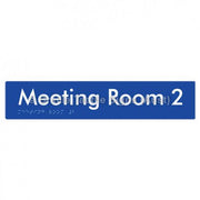 Braille Sign Meeting Room 2 - Braille Tactile Signs (Aust) - BTS249-02-blu - Fully Custom Signs - Fast Shipping - High Quality - Australian Made &amp; Owned