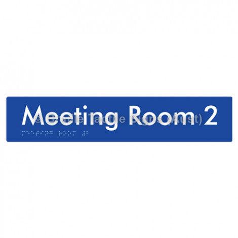 Braille Sign Meeting Room 2 - Braille Tactile Signs (Aust) - BTS249-02-blu - Fully Custom Signs - Fast Shipping - High Quality - Australian Made &amp; Owned