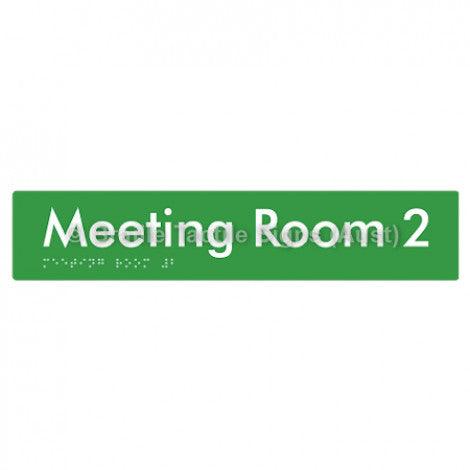 Braille Sign Meeting Room 2 - Braille Tactile Signs (Aust) - BTS249-02-blu - Fully Custom Signs - Fast Shipping - High Quality - Australian Made &amp; Owned