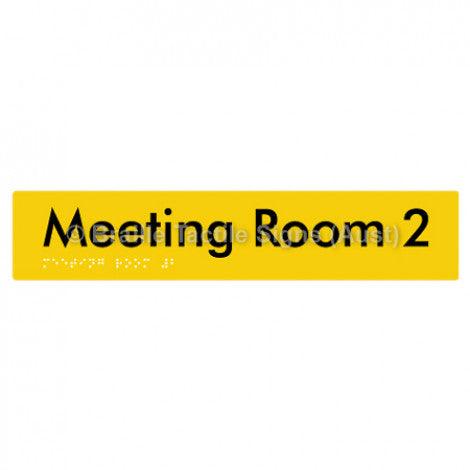 Braille Sign Meeting Room 2 - Braille Tactile Signs (Aust) - BTS249-02-yel - Fully Custom Signs - Fast Shipping - High Quality - Australian Made &amp; Owned