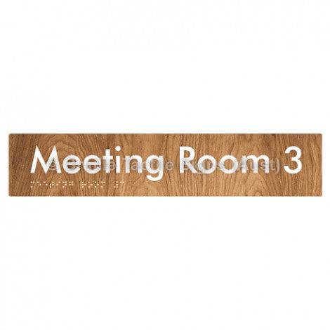 Braille Sign Meeting Room 3 - Braille Tactile Signs (Aust) - BTS249-03-wdg - Fully Custom Signs - Fast Shipping - High Quality - Australian Made &amp; Owned
