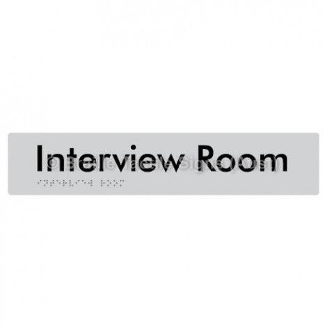 Braille Sign Interview Room - Braille Tactile Signs (Aust) - BTS250-slv - Fully Custom Signs - Fast Shipping - High Quality - Australian Made &amp; Owned