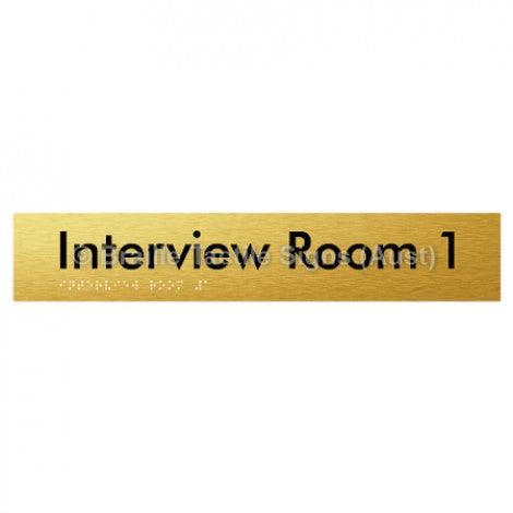 Braille Sign Interview Room 1 - Braille Tactile Signs (Aust) - BTS250-01-aliG - Fully Custom Signs - Fast Shipping - High Quality - Australian Made &amp; Owned