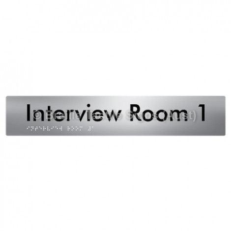 Braille Sign Interview Room 1 - Braille Tactile Signs (Aust) - BTS250-01-aliS - Fully Custom Signs - Fast Shipping - High Quality - Australian Made &amp; Owned