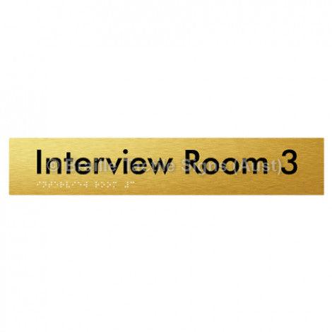 Braille Sign Interview Room 3 - Braille Tactile Signs (Aust) - BTS250-03-aliG - Fully Custom Signs - Fast Shipping - High Quality - Australian Made &amp; Owned