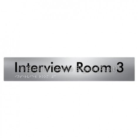Braille Sign Interview Room 3 - Braille Tactile Signs (Aust) - BTS250-03-aliS - Fully Custom Signs - Fast Shipping - High Quality - Australian Made &amp; Owned