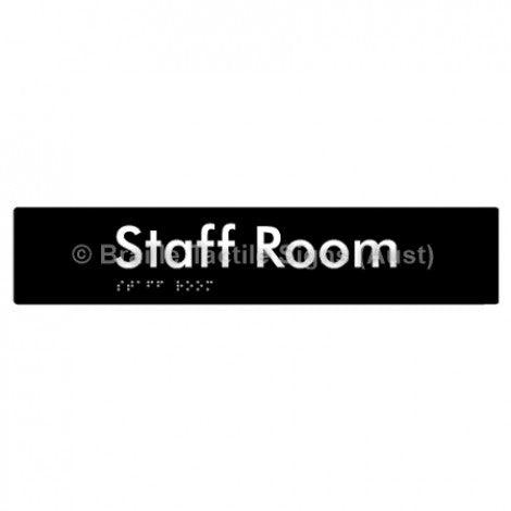 Braille Sign Staff Room - Braille Tactile Signs (Aust) - BTS251-blk - Fully Custom Signs - Fast Shipping - High Quality - Australian Made &amp; Owned