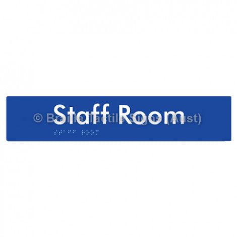 Braille Sign Staff Room - Braille Tactile Signs (Aust) - BTS251-blu - Fully Custom Signs - Fast Shipping - High Quality - Australian Made &amp; Owned