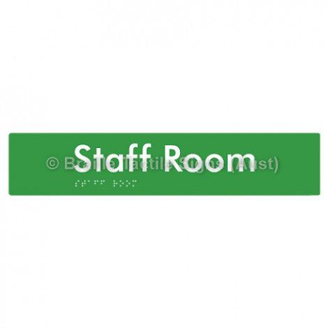 Braille Sign Staff Room - Braille Tactile Signs (Aust) - BTS251-grn - Fully Custom Signs - Fast Shipping - High Quality - Australian Made &amp; Owned