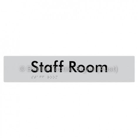 Braille Sign Staff Room - Braille Tactile Signs (Aust) - BTS251-slv - Fully Custom Signs - Fast Shipping - High Quality - Australian Made &amp; Owned