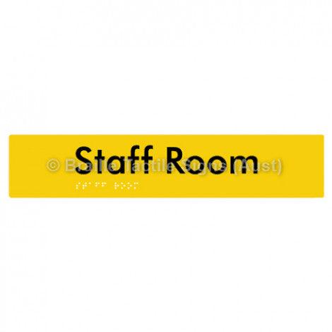 Braille Sign Staff Room - Braille Tactile Signs (Aust) - BTS251-yel - Fully Custom Signs - Fast Shipping - High Quality - Australian Made &amp; Owned
