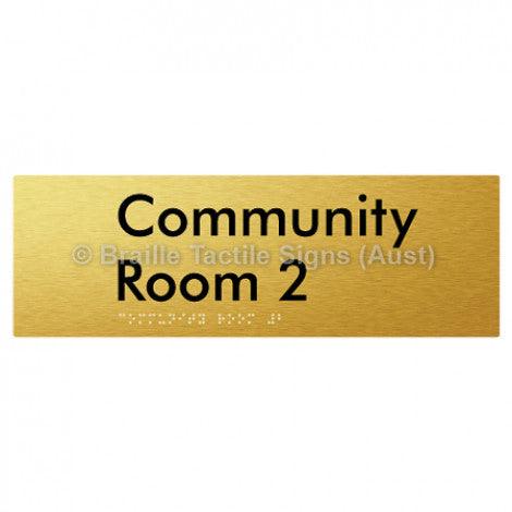 Braille Sign Community Room 2 - Braille Tactile Signs (Aust) - BTS252-02-aliG - Fully Custom Signs - Fast Shipping - High Quality - Australian Made &amp; Owned